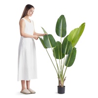 Artificial Birds Of Paradise Tree, 1.5m Tall Faux Plant, PE Material & Anti-Tip Tilt Protection Low-Maintenance Plant, Lifelike Green Fake Tree for Ho