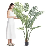 VEVOR Artificial Palm Tree, 1.8mTall Faux Plant, Secure PE Material & Anti-Tip Tilt Protection Low-Maintenance Plant, Lifelike Green Fake Tree for Hom