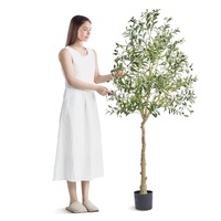 VEVOR Artificial Olive Tree, 15.2cm Tall Faux Plant, Secure PE Material & Anti-Tip Tilt Protection Low-Maintenance Plant, Lifelike Green Fake Potted T