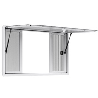 Concession Window 1346x838 mm, Aluminum Alloy Service Window for Food Truck, Up to 85 Degrees Stand Serving Window with 4 Sliding Windows, Awning Door