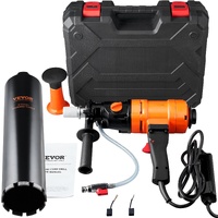 Diamond Core Drilling Machine, 4in Handheld Wet Concrete Core Drill Rig, 1100-2400RPM Two Speed & 1-1/4" Thread & 2 Bubble Levels, 3-4in Drilling Diam