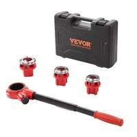VEVOR Ratchet Pipe Threader Kit, 1/2" NPT, 3/4" NPT, 1" NPT Manual Ratcheting Pipe Threader, Portable Pipe Threading Tool Set with 3PCS NPT Dies, Stor