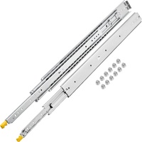 VEVOR Drawer Slides with Lock, 1 Pair 60 inch, Heavy-Duty Industrial Steel up to 500 lbs Capacity, 3-Fold Full Extension, Ball Bearing Lock-in & Lock-
