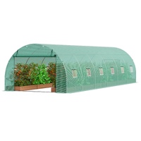 VEVOR Walk-in Tunnel Greenhouse 29.2x9.7x6.5ft Galvanized Frame PE Cover Green