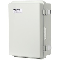 VEVOR Outdoor Electrical Junction Box, 300 x 200 x 180 mm, ABS Plastic Electrical Enclosure Box with Hinged Cover Stainless Steel Latch, IP67 Dustproo