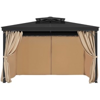 VEVOR Gazebo Curtains Outdoor, Fit Most 10' x 10' x 6.7' Gazebos, 4-Panel Sidewall Gazebo Privacy Curtains with Zippers, Outdoor Curtain Replacement f