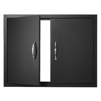 VEVOR BBQ Access Door, 788x610 mm Double Outdoor Kitchen Door, Cold Plate Flush Mount Door, Wall Vertical Door with Handles, for BBQ Island, Grilling 