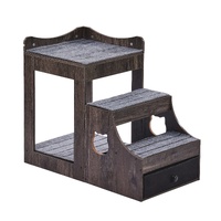 VEVOR Pet Bunk Bed with Stairs Dog/Cat Window Perch with Storage Indoor Gray
