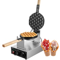 VEVOR Commercial Bubble Waffle Maker, 1400W Egg Pancake Baker Machine, Non-Stick Stainless Steel Egg Bubble Puff, 180° Rotatable, Temp and Time Contro