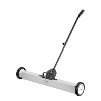 24.9 kg Rolling Magnetic Sweeper with Wheels,Push-Type Magnetic Pick Up Sweeper, Large Magnet Pickup Lawn Sweeper with Telescoping Handle, Easy Cleanu