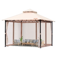 VEVOR Patio Gazebo for 6-8 Person, 3.05 x 3.05 m Backyard Gazebo, with Mosquito Netting, Metal Frame, and PU Coated 180G Polyester, Outdoor Canopy She