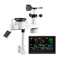 7-in-1 Wi-Fi Weather Station with APP, 190.5 mm VA Display, Wireless Solar Powered Outdoor Sensor, Rain Gauge, Indoor Outdoor for Weather Forecast, Wi