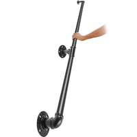 Pipe Stair Handrail Staircase Handrail 4 FT Carbon Steel for Wall Mount