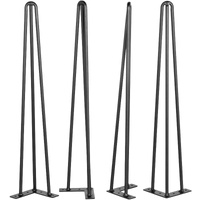 VEVOR Hairpin Table Legs 16 inch, Set of 4 DIY Desk Table Legs 3 Rods Heavy Duty