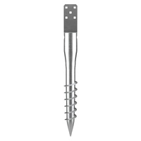 VEVOR No Dig Ground Anchor, 1 Pack 10 x 7 x 70 cm DIY Screw in Post Stake, Includes 6 Lag Bolts & a Rebar, U-Shape Heavy Duty Steel Post Holder, Great