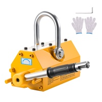 Permanent Magnetic Lifter, 600 kg Pulling Capacity, Heavy Duty N42 Neodymium Lifting Magnet with Release Handle and Steel Hook, Used in Shop Crane and