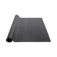 Diamond-Plate Rubber Flooring Roll, 3 mm x 4 ft x 8 ft Garage Floor Mat, SBR Rubber Garage Flooring Roll, Easy to Clean, Diamond Plate Rubber Mat for 