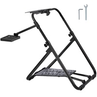 VEVOR Foldable Racing Steering Wheel Stand, Height Adjustable Universal Base Compatible with Logitech & Thrustmaster Racing Wheel and Pedal, Heavy-dut