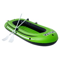 VEVOR Inflatable Boat, 2-Person Inflatable Fishing Boat, Strong PVC Portable Boat Raft Kayak, Includes 1158 mm Aluminum Oars, High-Output Pump and Fis
