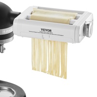 VEVOR Pasta Attachment for KitchenAid Stand Mixer, 3-IN-1 Stainless Steel Pasta Roller Cutter Set Including Pasta Sheet Roller, Spaghetti and Fettucci