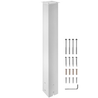 VEVOR Mailbox Post, 43"" High Mailbox Stand, White Powder-Coated Mail Box Post Kit, Q235 Steel Post Stand Surface Mount Post for Sidewalk and Street C