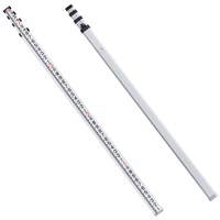 Aluminum Grade Rod, 14-Feet/8ths 4 Sections Telescopic Measuring Rod, Double-Sided Scale 1/8in Leveling Rod Stick, Aluminum Alloy Survey Rod w/ Bubble