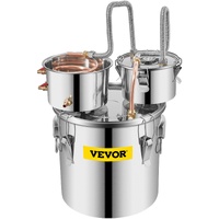 VEVOR Moonshine Still 5 Gal 21L Stainless Steel Water Alcohol Distiller Copper Tube Home Brewing Kit Build-in Thermometer for DIY Whisky Wine Brandy, 