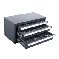 VEVOR Drill Bit Dispenser Cabinet, Three-Drawer Drill Bit Organizer Cabinet for 1mm to 13mm, Steel Drill Dispenser Organizer Cabinet with Labels, Stac
