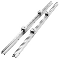 VEVOR Linear Guide Rail Set, SBR20 800mm, 2 PCS 31.5 in/800 mm SBR20 Guide Rails and 4 PCS SBR20UU Slide Blocks, Linear Rails and Bearings Kit for Aut