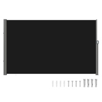 VEVOR Retractable Side Awning, 160X300cm Aluminum Outdoor Privacy Screen, 280g Polyester Water-proof Retractable Patio Screen, UV 30+ Room Divider Win