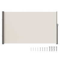 VEVOR Retractable Side Awning,160X300cm Aluminum Outdoor Privacy Screen, 280g Polyester Water-proof Retractable Patio Screen, UV 30+ Room Divider Wind