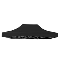 Gazebo Tent Top Cover Camping Beach Sunshade Shelter - Black / 3x6M