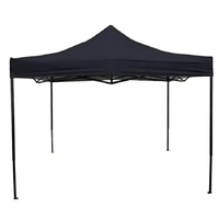 Portable Water-Resistant Gazebo 3x3 M - Black / Without Sidewalls
