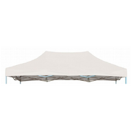 Gazebo Tent Top Cover Camping Beach Sunshade Shelter - White / 3x6M