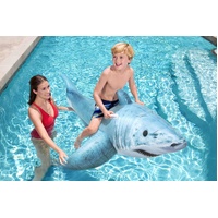Bestway 1.83m x 1.02m Realistic Shark Pool Float Inflatable Rubber Ride on for Kids