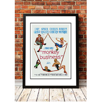 Marilyn Monroe ‘Monkey Business’ Framed Movie Poster! - Framed A2