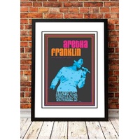 Aretha Franklin ‘Fillmore West’ San Francisco, USA Concert Poster 1971 - Framed A3