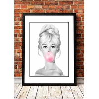 Bridgit Bardot ‘Bubblegum’ Pop Art Poster - Framed A2