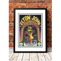 Elton John ‘Western Springs’ Auckland, NZ Concert Poster 1971 - Framed A2
