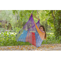 Mayan Legacy Extra Large Outdoor Cotton Mexican Hammock Chair in Colorina Colour