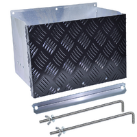 Battery Box Set Sturdy Galvanized Trailer Caravan Boat Spare Part with Lid and Hole for Secure Suits battery up to 160mm deep x 350mm wide Height 250m