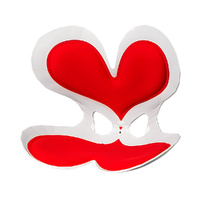 BKT Cushion Portable Ergonomic Lower Back Seat Lumbar Support Chair Posture Correction Max Load 110kg for Home Office Chair and Floor Seat Red Heart D