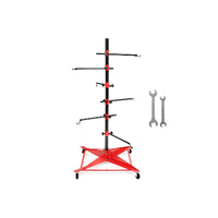 Universal Auto Paint Stand Panel Tree Paint Rotating Stand Center Post Hang Paint Spray with 4 Wheels and 6 Hooks for Automotive Doors Fenders Bumpers