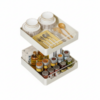 2 Pack Sliding Out Drawer Pull Out Storage Cabinet Under Sink Organiser with Adhesive Nano Film for Kitchen Pantry Bathroom Cabinet Organizer Max Load