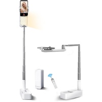 Selfie Stand with 360° Rotates Phone Holder, Foldable/Rechargeable/Wireless/Overhead Recording with 1000mah Battery for Live Stream/Make up/YouTube/Ti
