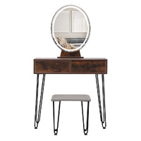 Levede Dressing Table LED Light Strip Brown
