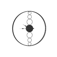 75cm Wall Clock Large No Numeral Round Black