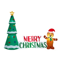 Jingle Jollys Christmas Inflatable Gingerbread Man 1.5M Height LED Decorations Illuminated
