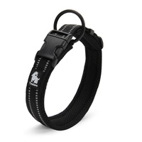  Heavy Duty Reflective Dog Collar - Black, 2XS
