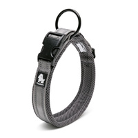  Heavy Duty Reflective Dog Collar - Grey, L